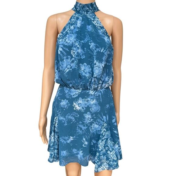 Free People Katerina Floral Halter Mini Dress size XS - Picture 4 of 10